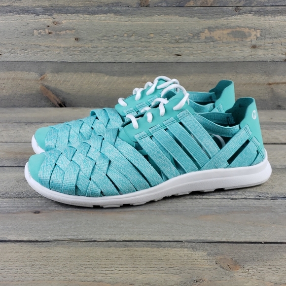 New Merrell Atlantis Weave Lace Up Flat Aqua - Picture 2 of 7